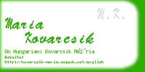 maria kovarcsik business card